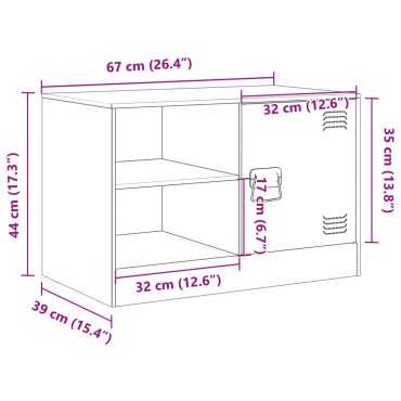 vidaXL Έπιπλα Τηλεόρασης 2 τεμ. Λευκό 67x39x44cm από Χάλυβα