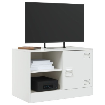 vidaXL Έπιπλα Τηλεόρασης 2 τεμ. Λευκό 67x39x44cm από Χάλυβα