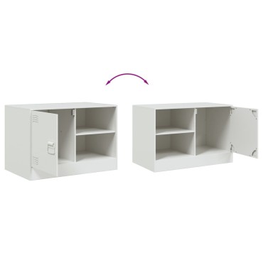 vidaXL Έπιπλα Τηλεόρασης 2 τεμ. Λευκό 67x39x44cm από Χάλυβα