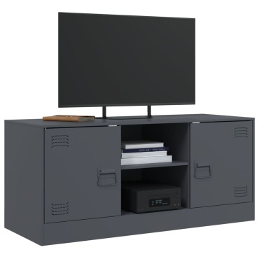 vidaXL Έπιπλο Τηλεόρασης Ανθρακί 99x39x44cm από Χάλυβα