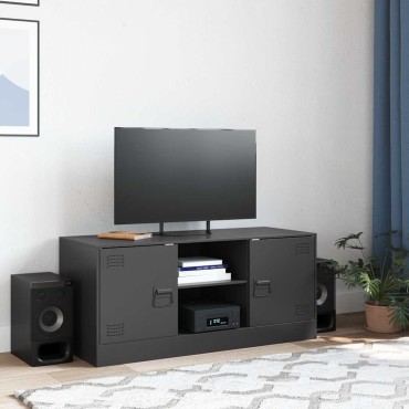 vidaXL Έπιπλο Τηλεόρασης Μαύρο 99x39x44cm από Ατσάλι