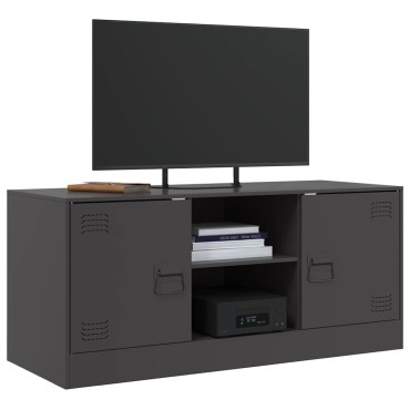 vidaXL Έπιπλο Τηλεόρασης Μαύρο 99x39x44cm από Ατσάλι