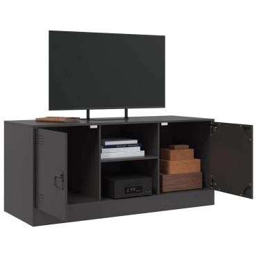 vidaXL Έπιπλο Τηλεόρασης Μαύρο 99x39x44cm από Ατσάλι