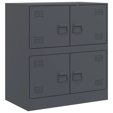 vidaXL Μπουφές Ανθρακί 67x39x73cm από Ατσάλι 1 τεμ.