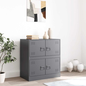 vidaXL Μπουφές Ανθρακί 67x39x73cm από Ατσάλι 1 τεμ.