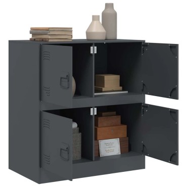 vidaXL Μπουφές Ανθρακί 67x39x73cm από Ατσάλι 1 τεμ.
