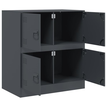 vidaXL Μπουφές Ανθρακί 67x39x73cm από Ατσάλι 1 τεμ.