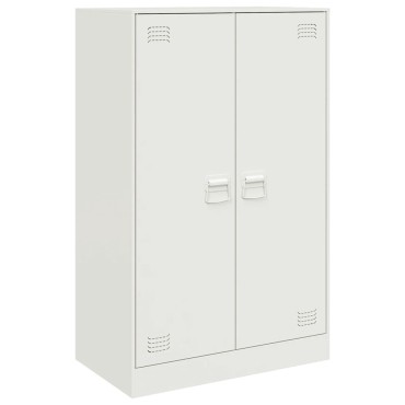 vidaXL Μπουφές Λευκός 67x39x107cm από Ατσάλι 1 τεμ.