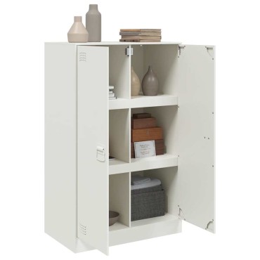 vidaXL Μπουφές Λευκός 67x39x107cm από Ατσάλι 1 τεμ.