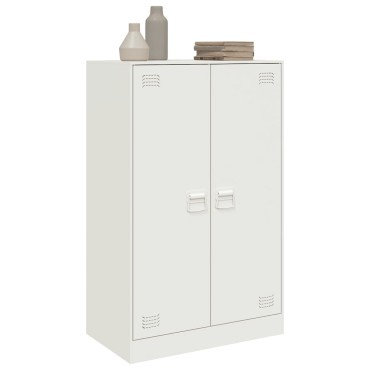 vidaXL Μπουφές Λευκός 67x39x107cm από Ατσάλι 1 τεμ.