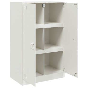 vidaXL Μπουφές Λευκός 67x39x107cm από Ατσάλι 1 τεμ.