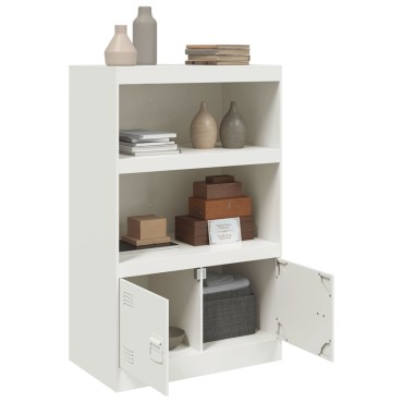 vidaXL Μπουφές Λευκός 67x39x107cm από Ατσάλι 1 τεμ.