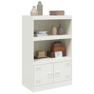 vidaXL Μπουφές Λευκός 67x39x107cm από Ατσάλι 1 τεμ.