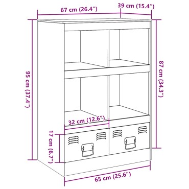 vidaXL Ραφιέρα Λευκή 67x39x95cm από Ατσάλι 1 τεμ.