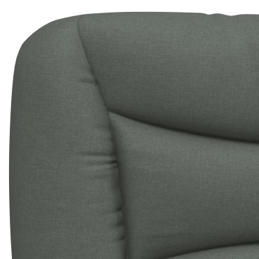 vidaXL Κρεβάτι Σκούρο Γκρι 140x190 εκ. Υφασμάτινο