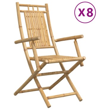 vidaXL Καρέκλες Κήπου Πτυσσόμενες 8 τεμ. 53x66x99cm από Μπαμπού