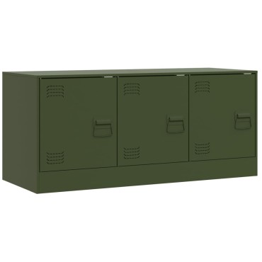 vidaXL Έπιπλο Τηλεόρασης Πράσινο Λαδί 99x39x44cm από Ατσάλι