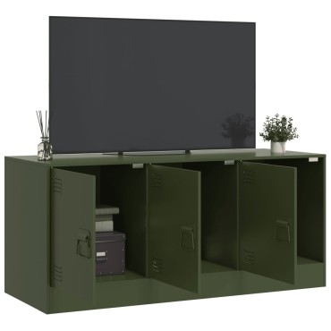 vidaXL Έπιπλο Τηλεόρασης Πράσινο Λαδί 99x39x44cm από Ατσάλι