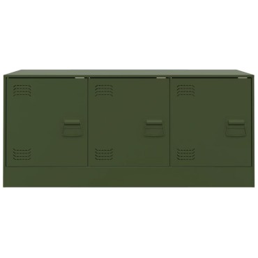 vidaXL Έπιπλο Τηλεόρασης Πράσινο Λαδί 99x39x44cm από Ατσάλι
