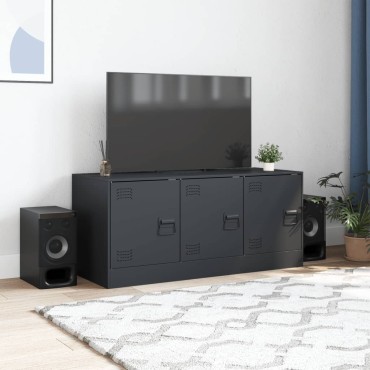 vidaXL Έπιπλο Τηλεόρασης Ανθρακί 99x39x44cm από Χάλυβα