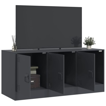 vidaXL Έπιπλο Τηλεόρασης Ανθρακί 99x39x44cm από Χάλυβα