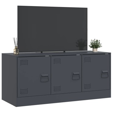 vidaXL Έπιπλο Τηλεόρασης Ανθρακί 99x39x44cm από Χάλυβα