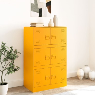 vidaXL Ντουλάπι Μουσταρδί 67x39x107cm από Ατσάλι 1 τεμ.