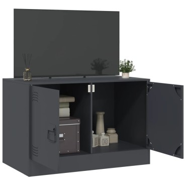 vidaXL Έπιπλο Τηλεόρασης Ανθρακί 67x39x44cm από Χάλυβα