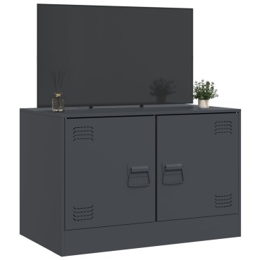 vidaXL Έπιπλο Τηλεόρασης Ανθρακί 67x39x44cm από Χάλυβα