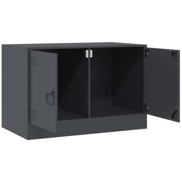vidaXL Έπιπλο Τηλεόρασης Ανθρακί 67x39x44cm από Χάλυβα