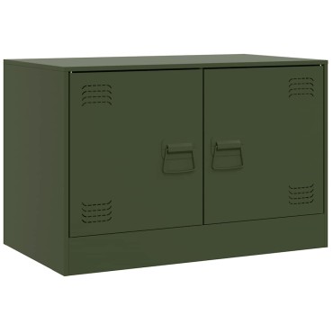 vidaXL Έπιπλα Τηλεόρασης 2 τεμ. Πράσινο Λαδί 67x39x44cm από Χάλυβα