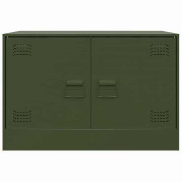 vidaXL Έπιπλα Τηλεόρασης 2 τεμ. Πράσινο Λαδί 67x39x44cm από Χάλυβα