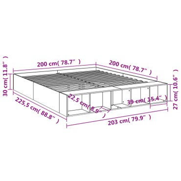 vidaXL Πλαίσιο Κρεβατιού Λευκό 200 x 200 εκ. από Επεξεργασμένο Ξύλο