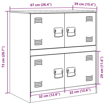 vidaXL Ντουλάπι Μαύρο 67x39x73cm από Ατσάλι 1 τεμ.
