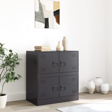vidaXL Ντουλάπι Μαύρο 67x39x73cm από Ατσάλι 1 τεμ.