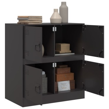 vidaXL Ντουλάπι Μαύρο 67x39x73cm από Ατσάλι 1 τεμ.