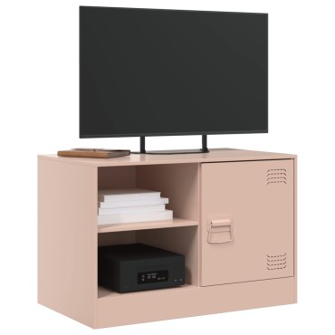 vidaXL Έπιπλα Τηλεόρασης 2 τεμ. Ροζ 67x39x44cm από Χάλυβα