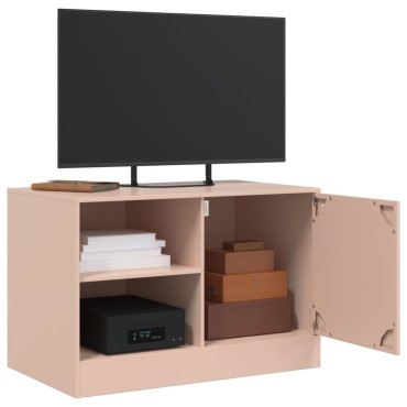 vidaXL Έπιπλα Τηλεόρασης 2 τεμ. Ροζ 67x39x44cm από Χάλυβα
