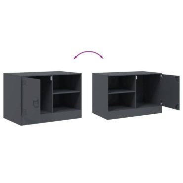 vidaXL Έπιπλα Τηλεόρασης 2 τεμ. Ανθρακί 67x39x44cm από Χάλυβα