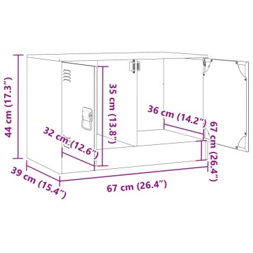vidaXL Έπιπλο Τηλεόρασης Μουσταρδί Κίτρινο 67x39x44cm από Ατσάλι