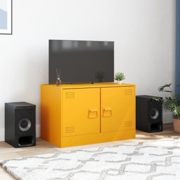 vidaXL Έπιπλο Τηλεόρασης Μουσταρδί Κίτρινο 67x39x44cm από Ατσάλι