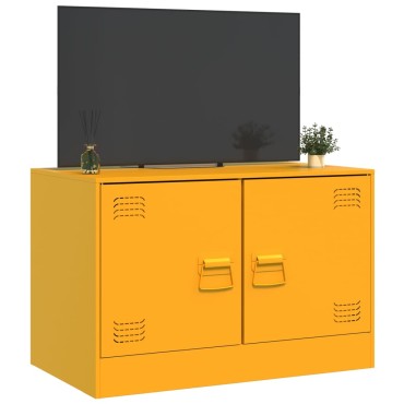 vidaXL Έπιπλο Τηλεόρασης Μουσταρδί Κίτρινο 67x39x44cm από Ατσάλι