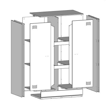 vidaXL Ντουλάπι Μαύρο 67x39x107cm από Ατσάλι 1 τεμ.