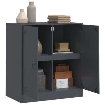 vidaXL Μπουφές Ανθρακί 67x39x73cm από Ατσάλι 1 τεμ.