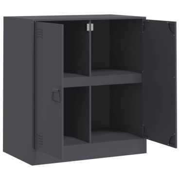 vidaXL Μπουφές Ανθρακί 67x39x73cm από Ατσάλι 1 τεμ.