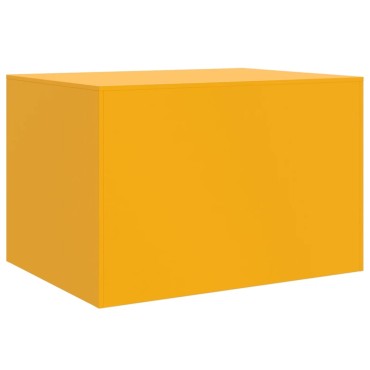 vidaXL Τραπέζι Κήπου Κίτρινο Μουσταρδί 67x50x44cm Ατσάλινο 1 τεμ.