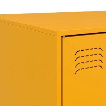 vidaXL Τραπέζι Κήπου Κίτρινο Μουσταρδί 67x50x44cm Ατσάλινο 1 τεμ.