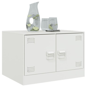 vidaXL Τραπεζάκι Σαλονιού Λευκό 67x50x44cm από Ατσάλι 1 τεμ.