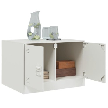 vidaXL Τραπεζάκι Σαλονιού Λευκό 67x50x44cm από Ατσάλι 1 τεμ.