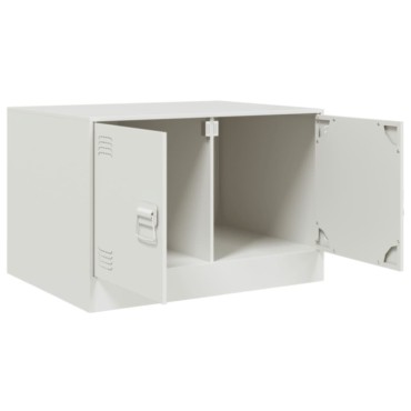 vidaXL Τραπεζάκι Σαλονιού Λευκό 67x50x44cm από Ατσάλι 1 τεμ.